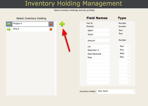 Create New Inventory Holding